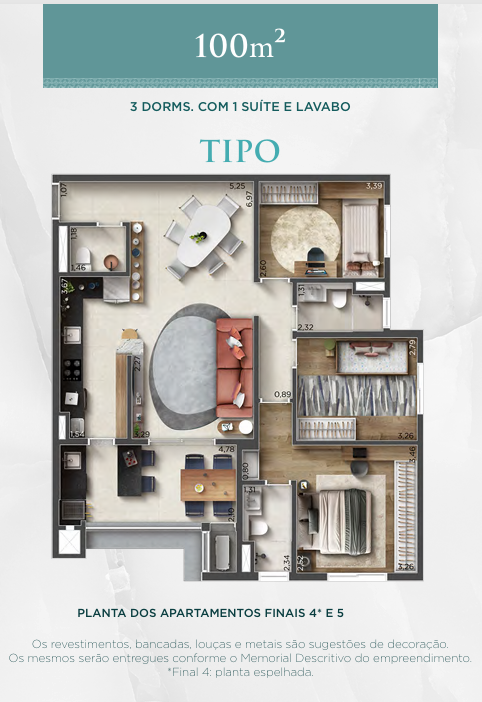 Planta 100m²